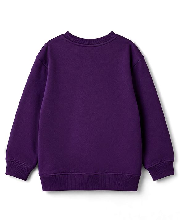 Pine Kids Looper Knit Full Sleeves Text Printed Winter Wear Suit - Purple
