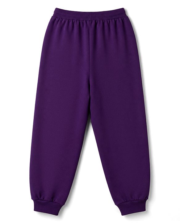 Pine Kids Looper Knit Full Sleeves Text Printed Winter Wear Suit - Purple