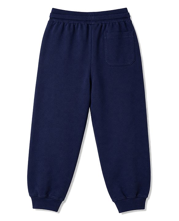 Pine Kids Looper Knit Full Sleeves Text Printed Winter Wear Suit - Navy Blue