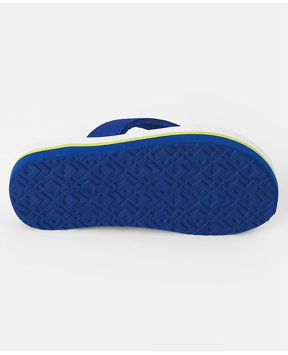 Pine Kids Slip On Striped Flip Flops With Text Print - Green