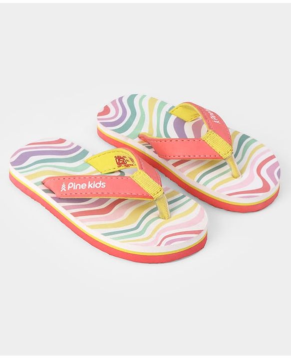 Pine Kids Slip On Printed Flip Flops - Pink