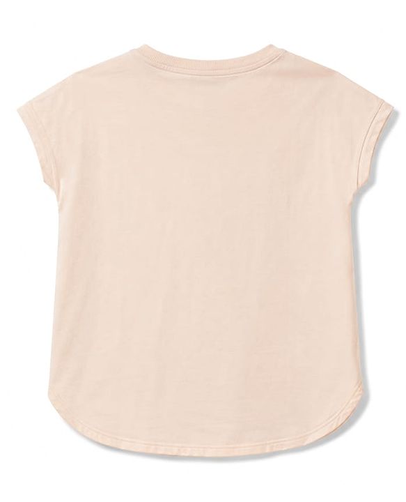 Pine Kids Cotton Knit Half Sleeves Text Printed Top & Shorts Set - Peach & Green