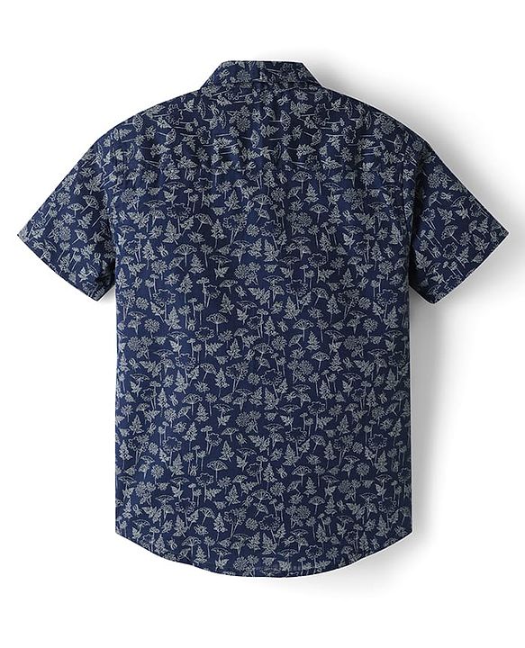 Pine Kids 100% Cotton Woven Half Sleeves Floral Printed Shirt - Multicolor