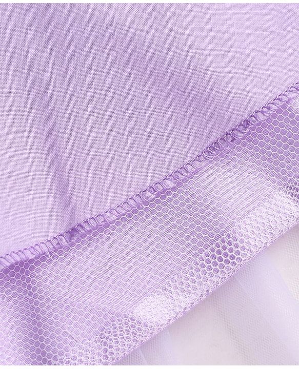 Pine Kids Cotton Woven Half Sleeves Floral Embroidered Party Dress With Bow Applique - Lilac