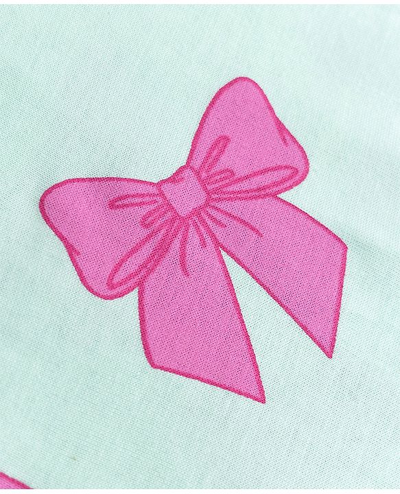 Babyhug Single Jersey Knit Half Sleeves Bow Printed Frock With Shrug - Pink