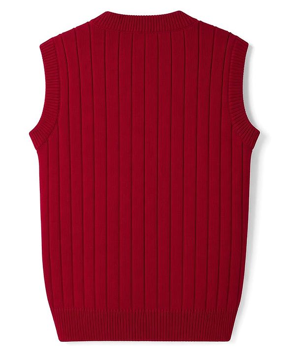 Pine Kids Cable Knit Sleeveless  Pullover - Red