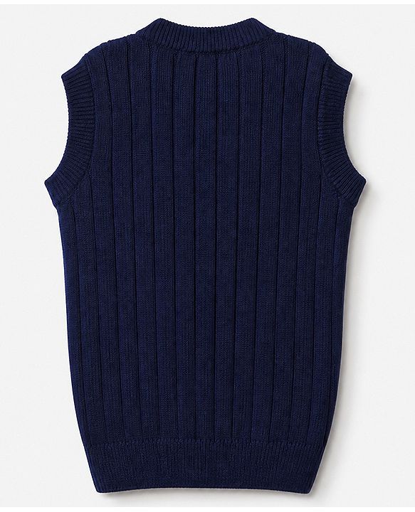Pine Kids Knit Half Sleeves Sweater - Navy Blue