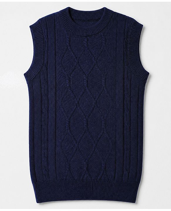 Pine Kids Knit Half Sleeves Sweater - Navy Blue