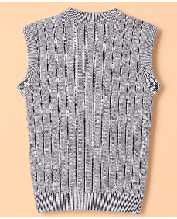 Pine Kids Cable Knit Sleeveless Pullover - Grey