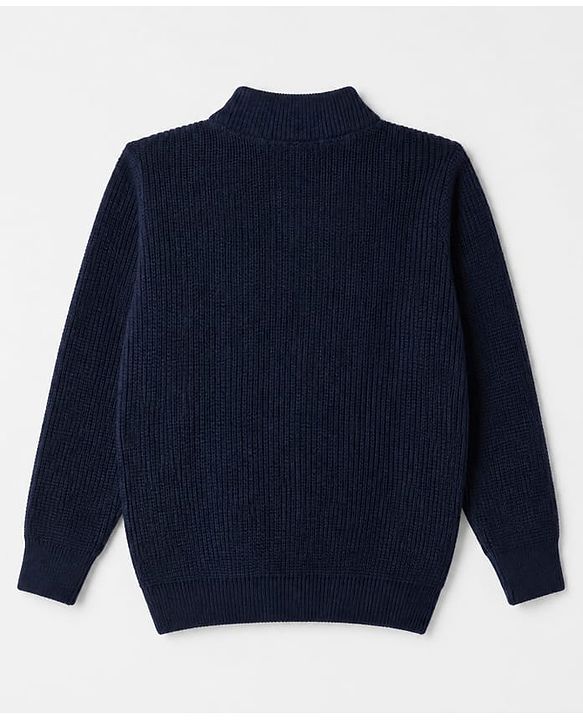 Pine Kids Knit Full Sleeves Sweater - Navy Blue