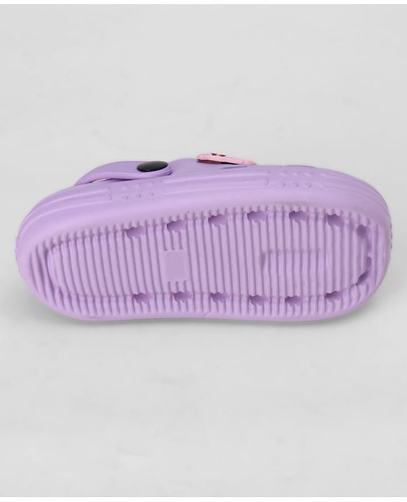 Pine Kids Backstrap Closure Clogs With Applique - Purple