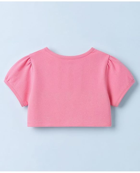 Babyhug Single Jersey Knit Half Sleeves Cherry Printed Frock With Shrug & Bow Applique - White & Pink