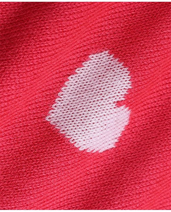 Babyhug Knit Full Sleeves Sweater Set With Heart Design  - Red