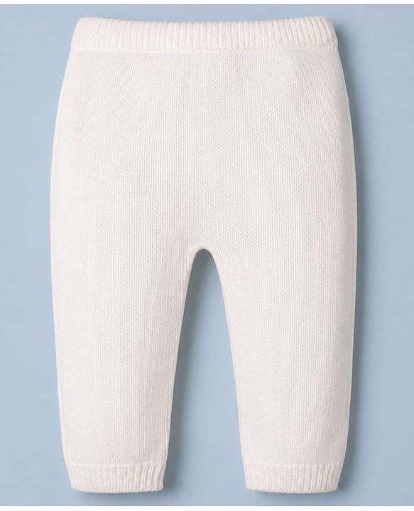 Babyhug Knit Full Sleeves Front Open Sweater and Pant Set with Stripes - White