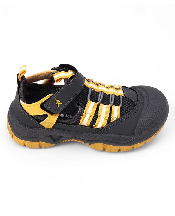Pine Kids Velcro Closure Striped Sandals - Grey