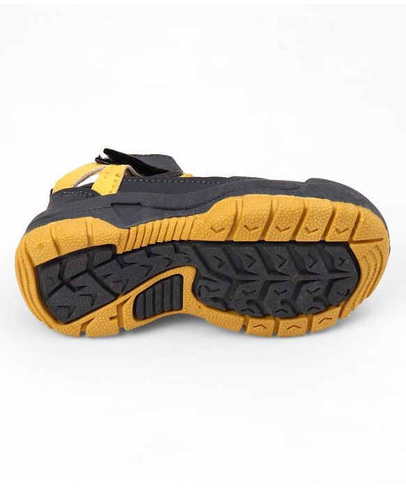 Pine Kids Velcro Closure Striped Sandals - Grey