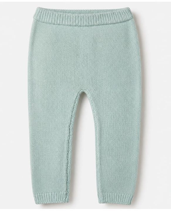 Babyhug Knit Full Sleeves Hooded Sweater & Pant Set with Cable Knit - Aqua Blue
