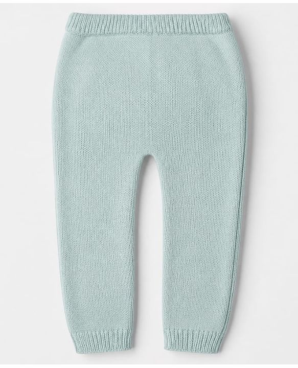 Babyhug Knit Full Sleeves Hooded Sweater & Pant Set with Cable Knit - Aqua Blue