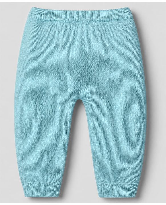 Babyhug Knit Full Sleeves Sweater & Pant Set with Argyle Embroidery - Blue