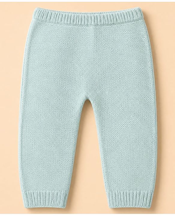 Babyhug Knit Full Sleeves Sweater and Pant Set with Stripes & Color Block - Light Blue