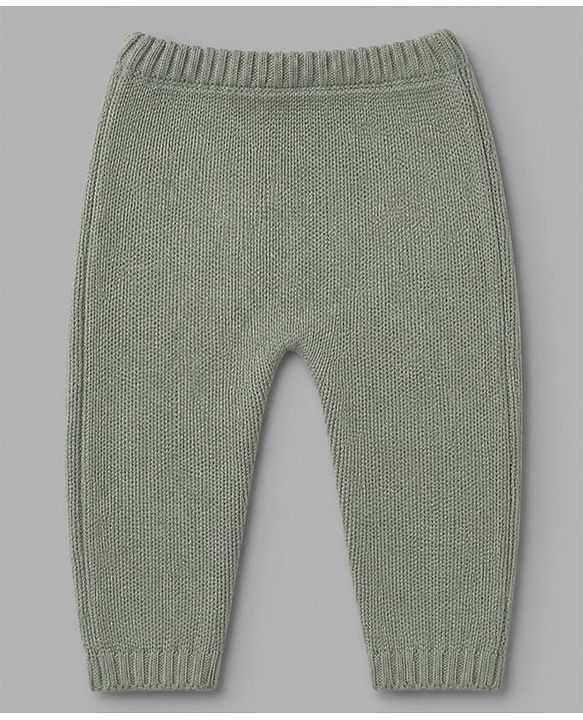 Babyhug Knit Full Sleeves Sweater and Pant Set with Stripes - Mustard, Green