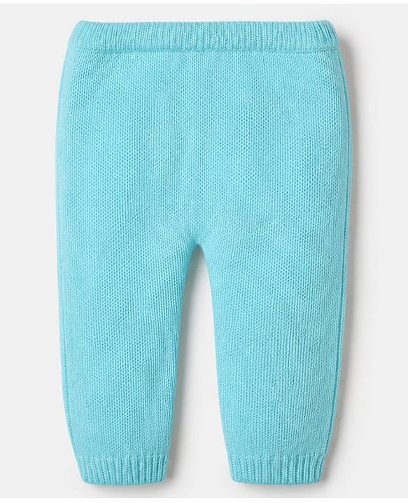 Babyhug Knit Full Sleeves Sweater and Pant Set with Stripes - Blue