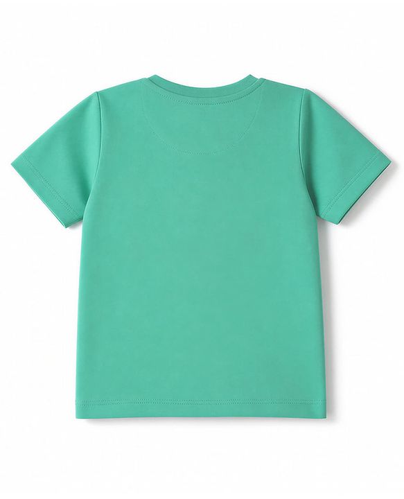 Babyhug Single Jersey Knit Half Sleeves Cub Printed T-Shirt & Shorts Set - Mint