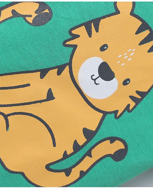 Babyhug Single Jersey Knit Half Sleeves Cub Printed T-Shirt & Shorts Set - Mint