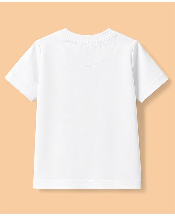 Babyhug Single Jersey Knit Half Sleeves Sunny Day Printed T-Shirt & Shorts Set - White