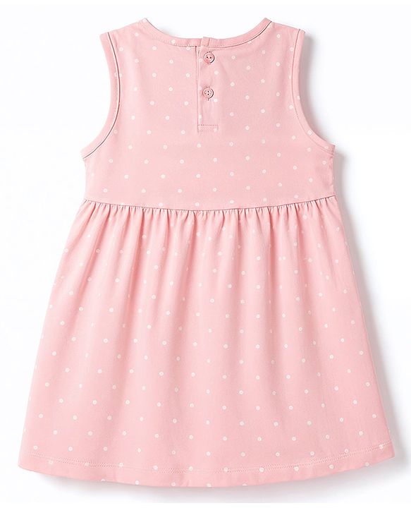 Babyhug Knit Half Sleeves Shrug With Strawberry Printed Frock - Pink