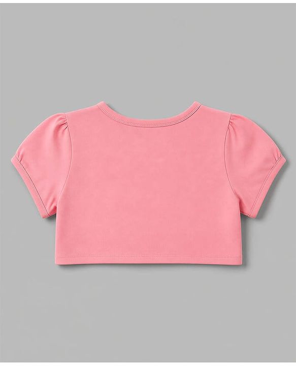 Babyhug Cotton Knit Half Sleeves Heart Printed Frock with Shrug - Pink