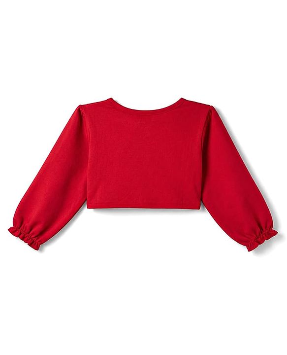 Babyhug Single Jersey Knit Full Sleeves Striped Frock with Shrug - Red