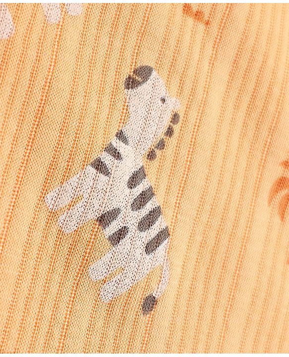 Babyhug Cotton Knit Full Sleeves Round neck Thermal Inner Wear With Zebra Print - Orange