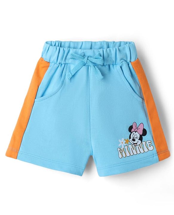 Babyhug Disney Single Jersey Knit Half sleeves T-Shirt & Shots Set with Minnie Mouse Graphics -  Blue