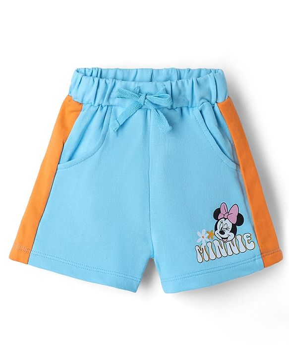 Babyhug Disney Single Jersey Knit Half sleeves T-Shirt & Shots Set with Minnie Mouse Graphics -  Blue
