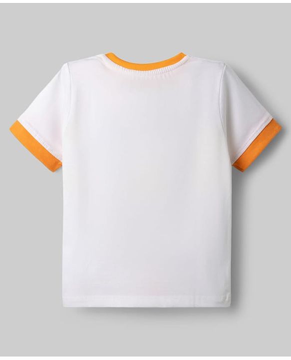 Babyhug Disney 100% Cotton Knit Half Sleeves T-Shirt With Mickey Mouse Graphic - White