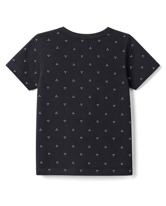Babyhug 100% Cotton Single Jersey Knit Half Sleeves Printed Co-Ords T-Shirt & Shorts Set - Black