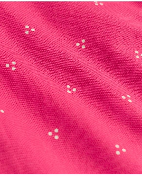 Babyhug 100% Cotton Single Jersey Knit Half Sleeves Printed Co-Ords T-Shirt & Shorts Set - Pink
