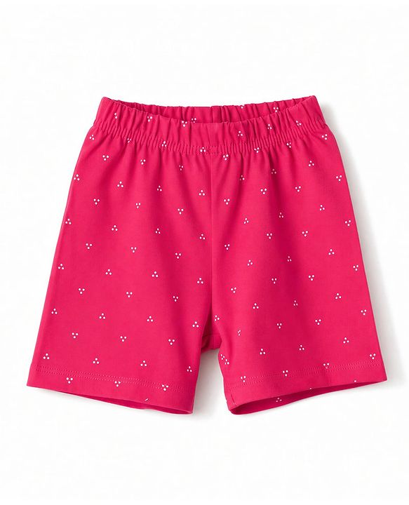 Babyhug 100% Cotton Single Jersey Knit Half Sleeves Printed Co-Ords T-Shirt & Shorts Set - Pink