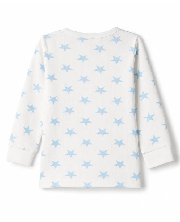 Babyhug Knit Full Sleeves Star Printed Pullover Vest & Leggings Thermal Inner Wear Set - OffWhite