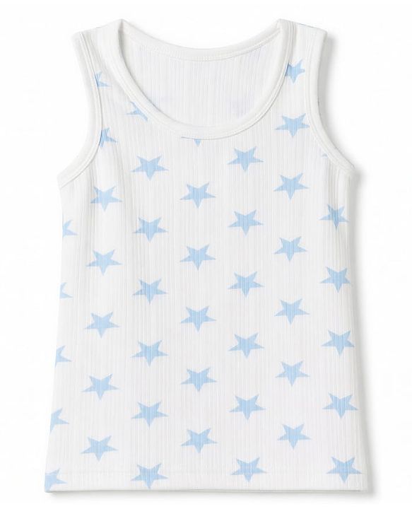 Babyhug Knit Full Sleeves Star Printed Pullover Vest & Leggings Thermal Inner Wear Set - OffWhite