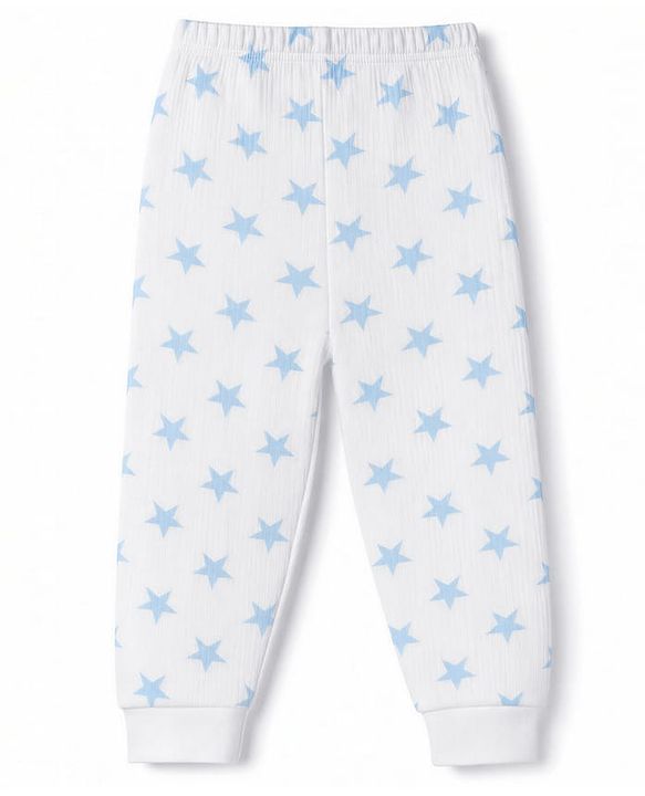 Babyhug Knit Full Sleeves Star Printed Pullover Vest & Leggings Thermal Inner Wear Set - OffWhite