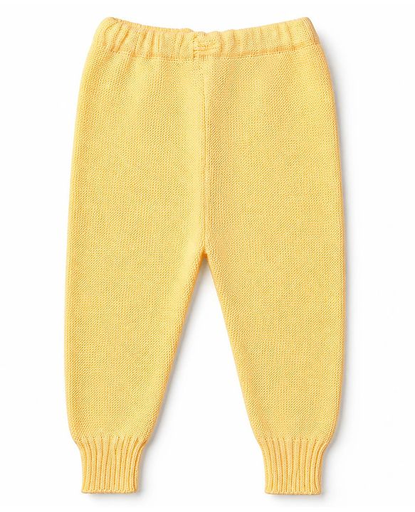 Babyhug Cable Knit Full Sleeves Baby Sweater Set with Cap & Mittens - Yellow