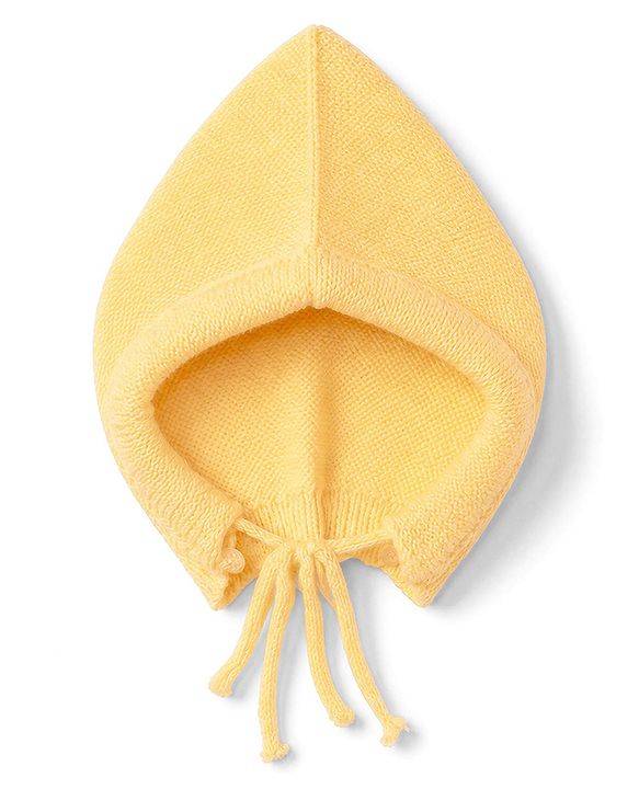 Babyhug Cable Knit Full Sleeves Baby Sweater Set with Cap & Mittens - Yellow