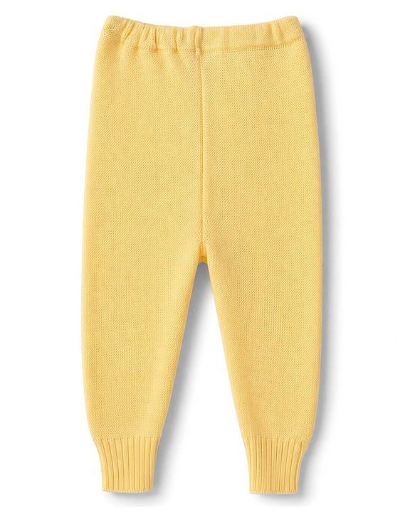 Babyhug Cable Knit Full Sleeves Baby Sweater Set with Cap & Mittens - Yellow
