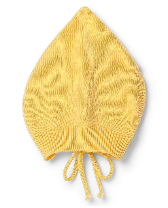 Babyhug Cable Knit Full Sleeves Baby Sweater Set with Cap & Mittens - Yellow