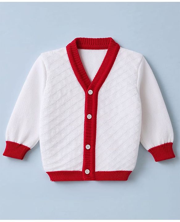 Babyhug Knit Full Sleeves Sweater Set with Cap & Mittens - Offwhite
