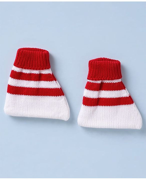 Babyhug Knit Full Sleeves Sweater Set with Cap & Mittens - Offwhite