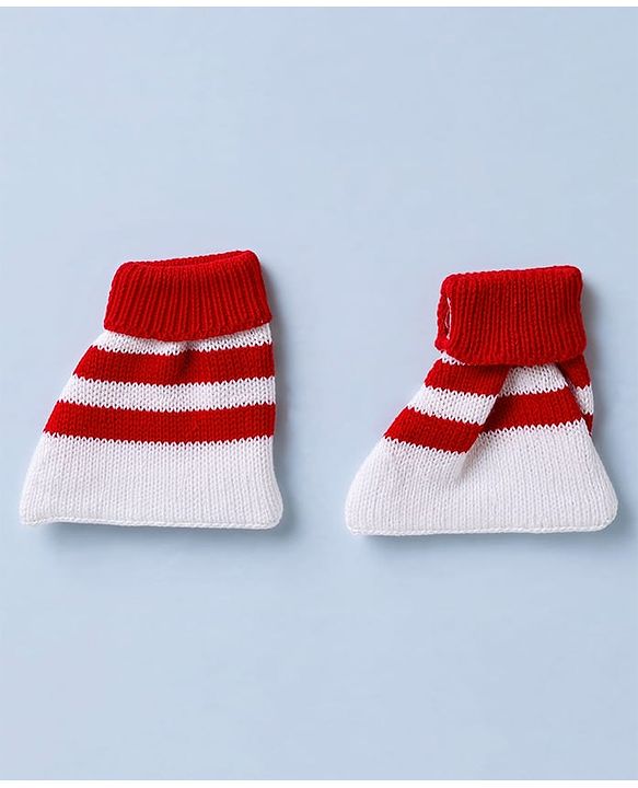 Babyhug Knit Full Sleeves Sweater Set with Cap & Mittens - Offwhite