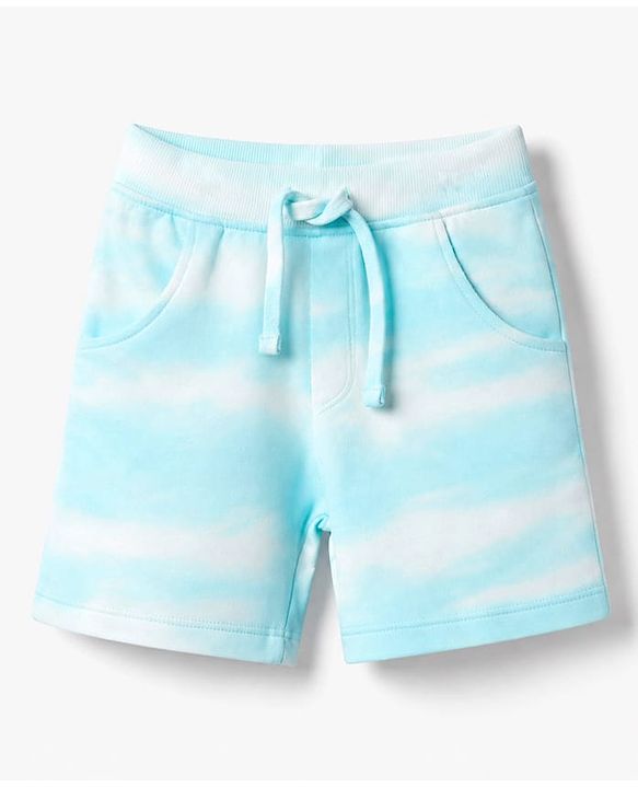 Babyhug 100% Cotton Single Jersey Knit Half Sleeves T-Shirt & Shorts With Text Print - Light Blue